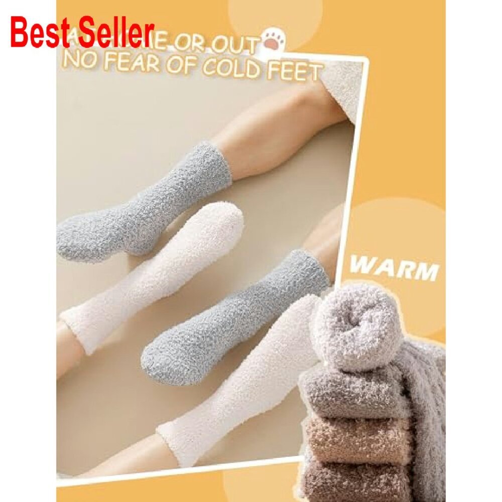 Cozy Fuzzy Socks Plush Winter Sleep Slipper Socks Soft Warm Calf Length - Picture 3 of 8
